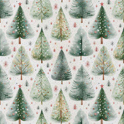 Printed Cotton IVALO White / Green